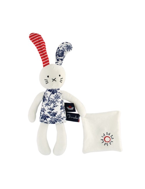 Peluche lapin avec Doudou - 28 cm - Soleil - L'île aux Fleurs