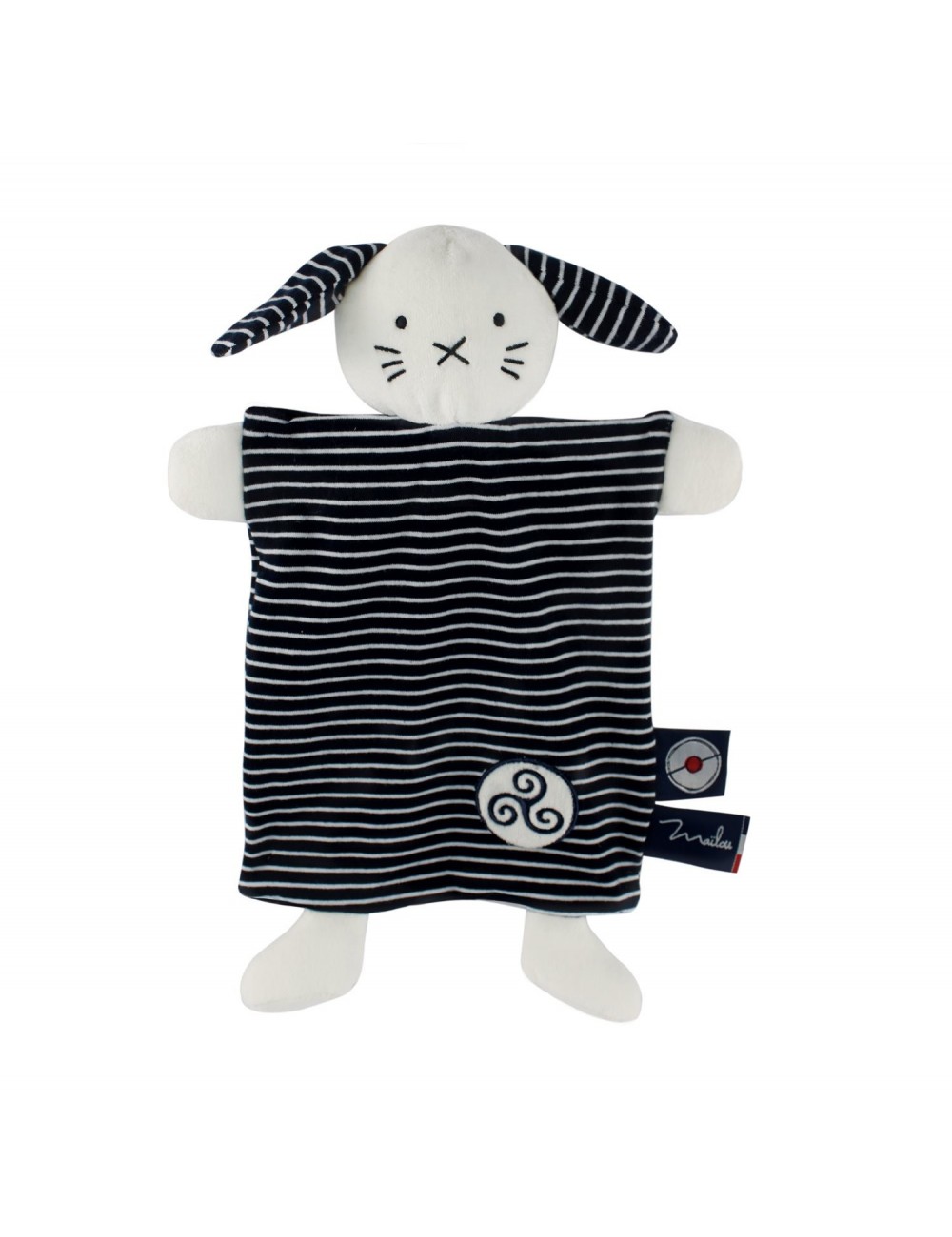 Doudou Chien Rectangle - 30 CM - Coton BIO - Triskel - Mer d'Iroise