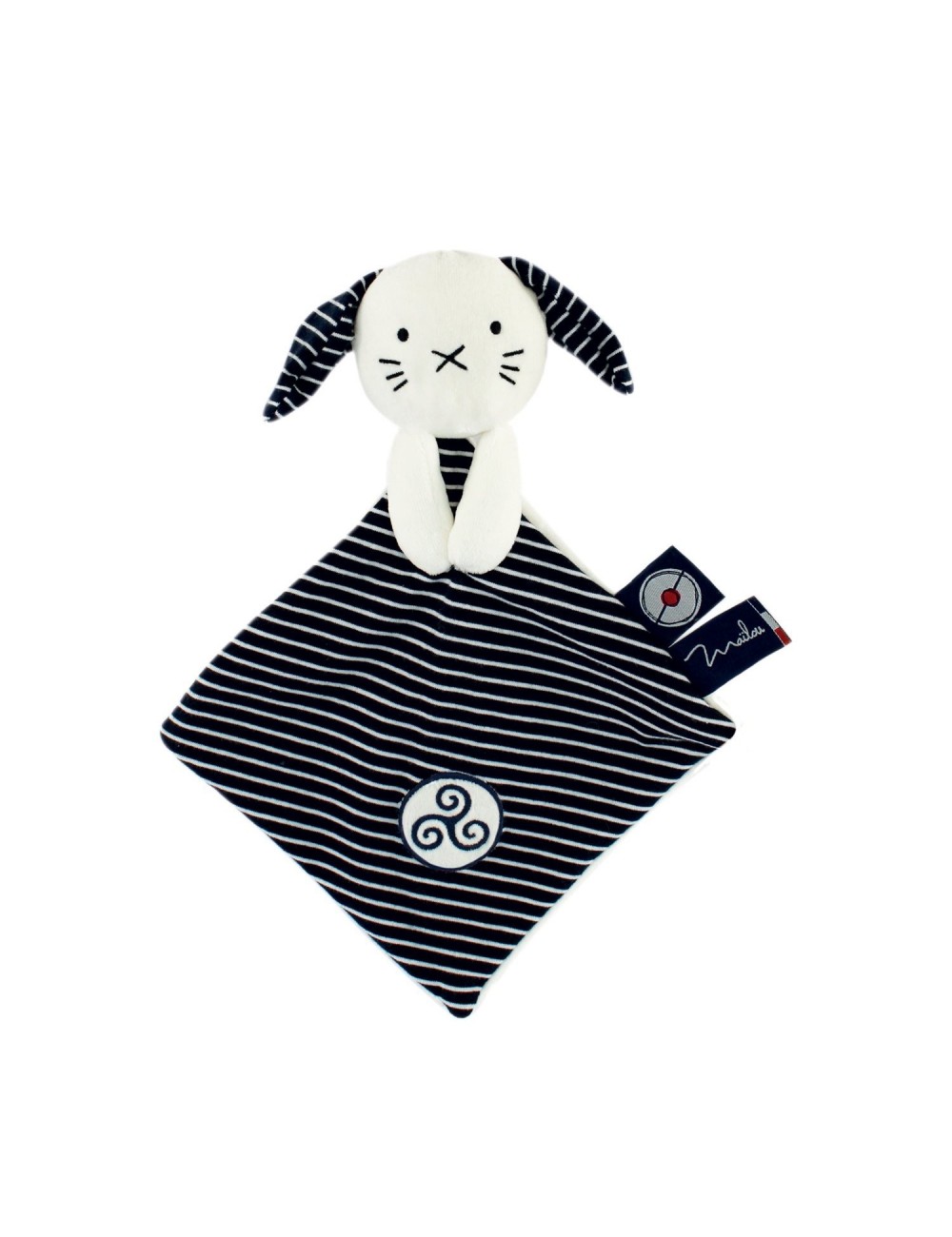 Doudou Chien Carré - 30 CM - Coton BIO - Triskel - Mer d'Iroise