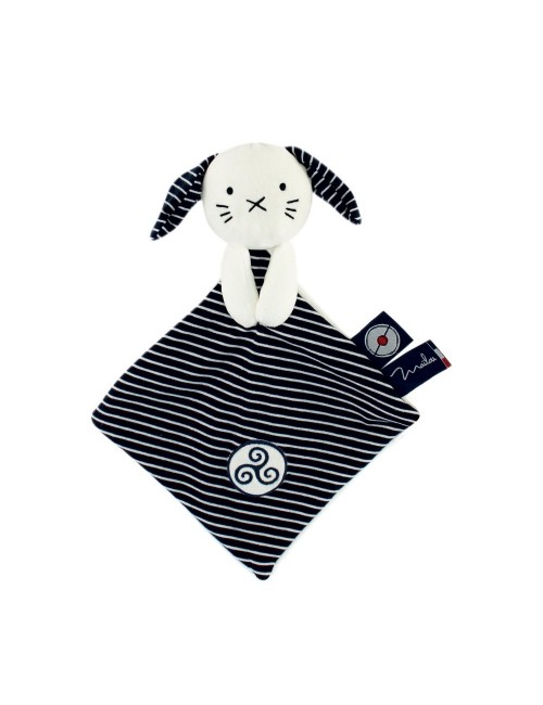 Doudou Chien Carré - 30 CM - Coton BIO - Triskel - Mer d'Iroise