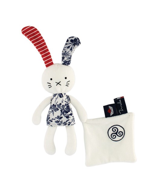 Peluche lapin avec Doudou - 22 cm - Triskel