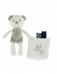 Peluche Ours avec Doudou - 22 cm - Coton BIO - Hermine