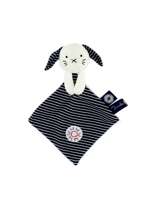 Doudou Chien Carré - 30 CM - Coton BIO - Soleil - Mer d'Iroise