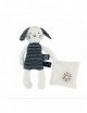 Peluche Chien avec Doudou - 28 cm - Coton BIO - Soleil - Mer d'Iroise