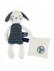 Peluche Chien avec Doudou - 28 cm - Coton BIO - Triskel - Mer d'Iroise